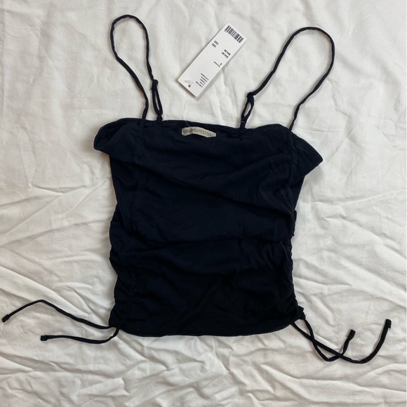 NWT Urban Outfitters Ruched Drawstring Mesh Tank S - Picture 2 of 6
